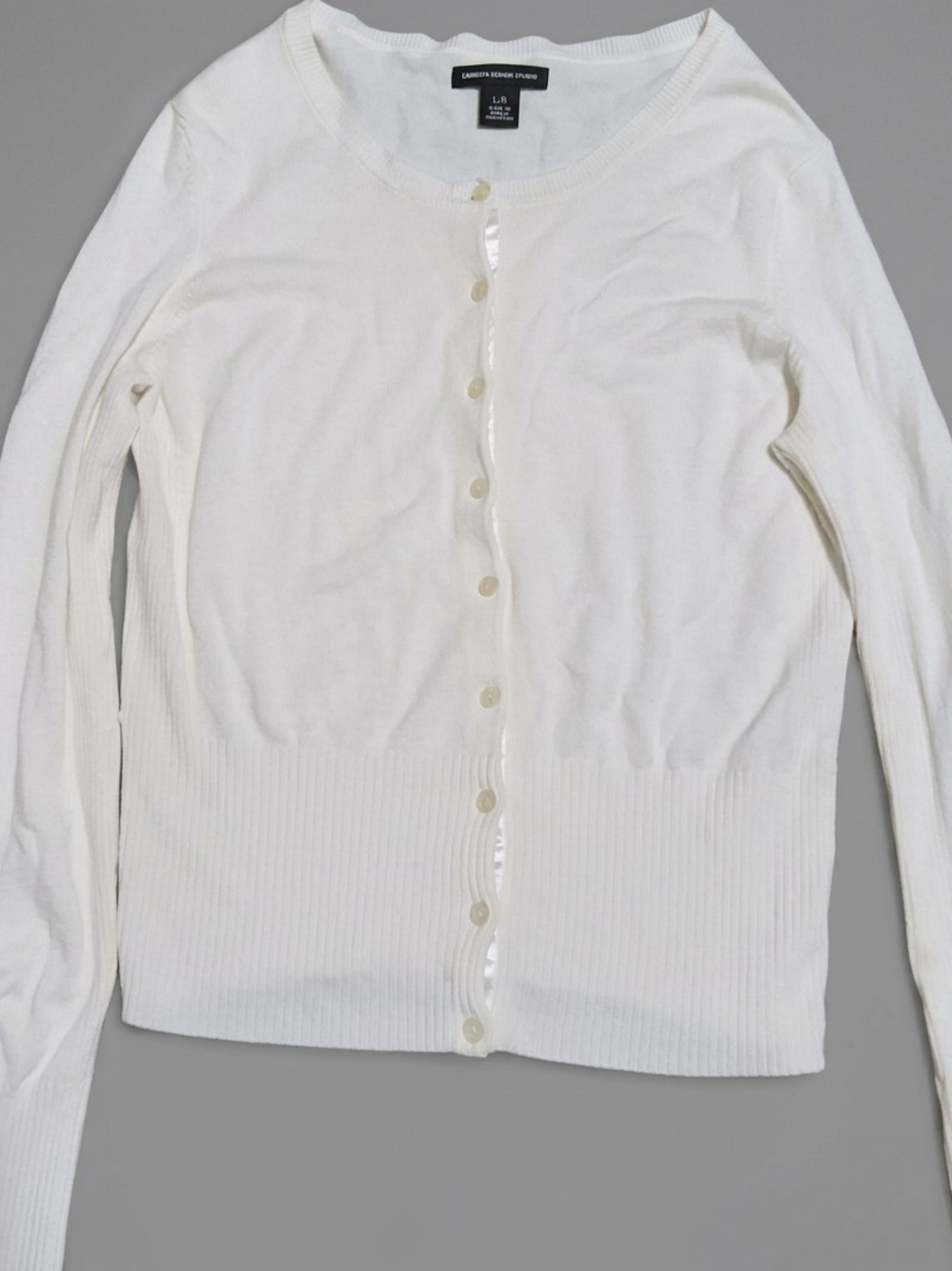 Express White Button-Front Cardigan